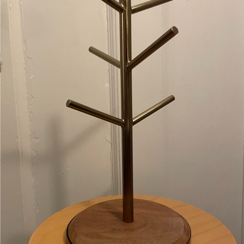 Wood & Brass Mug Tree - Hearth & Hand with Magnolia: Iron 6-Hook Stand